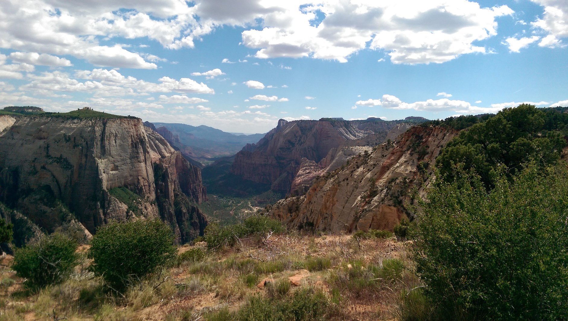 Views of Zion Canyon from Observation Point at Zion National Park, Utah